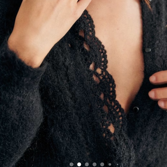 Black Fuzzy Cardigan - Picture 2 of 3